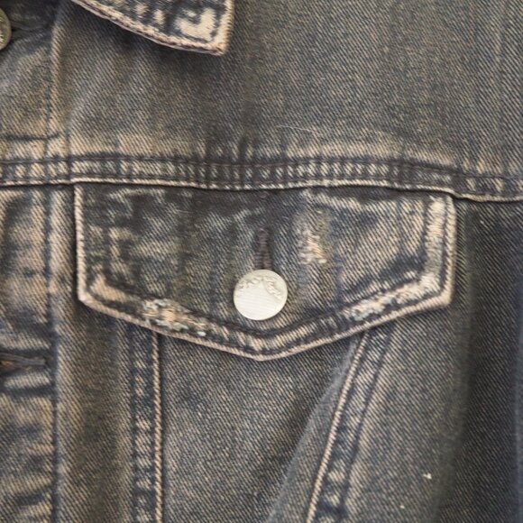 * Free People Black Denim Sweater Jacket sz M - Picture 4 of 5